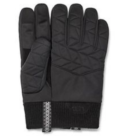 UGG Quilted Winter Touchscreen Compatible Gloves With Knit Cuff - Black - Picture 2 of 6